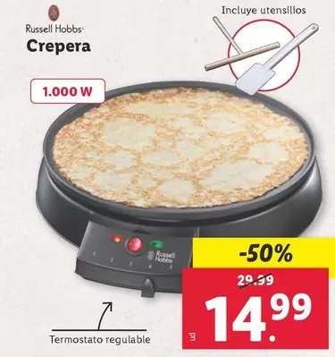 Oferta de Russell Hobbs - Crepera por 14,99€ en Lidl