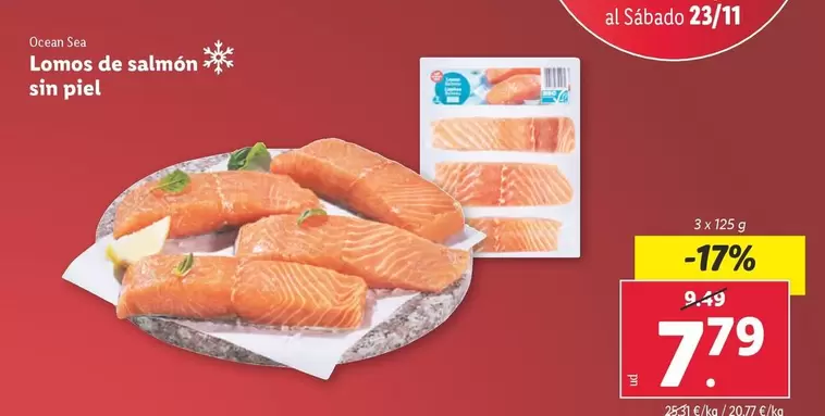 Oferta de Ocean sea - Lomos De Salmon Sin Piel por 7,79€ en Lidl