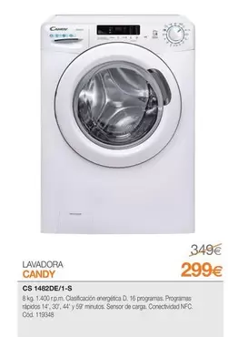 Oferta de Candy - Lavadora Cs 1482de/1-s por 299€ en Expert