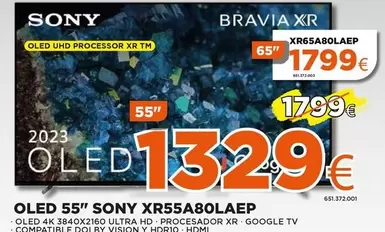 Oferta de Sony - Oled 55" Xr55a80laep por 1799€ en Expert