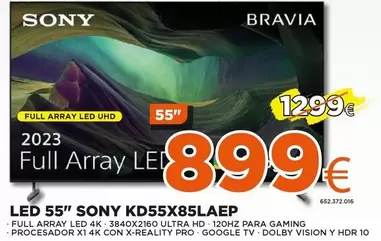 Oferta de Sony - Led 55 Kd55x85laep por 899€ en Expert