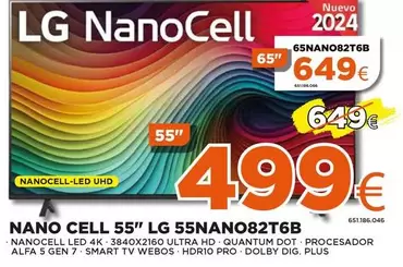 Oferta de LG - Nano Cell 55 55NANO82T6B por 499€ en Expert