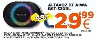 Oferta de Aiwa - Altavoz Bt Bst-330bl por 29,99€ en Expert