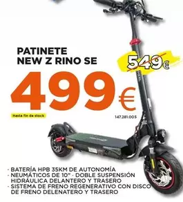 Oferta de Patinete New Z Rino Se por 499€ en Expert