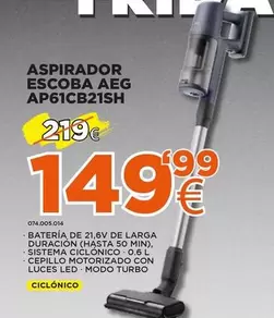 Oferta de AEG - Aspirador Escoba AP61CB21SH por 149,99€ en Expert