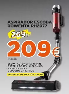 Oferta de Rowenta - Aspirador Escoba Rh2077 por 209€ en Expert