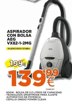 Oferta de AEG - Aspirador Con Bolsa Vx82-1-2mg por 139,99€ en Expert