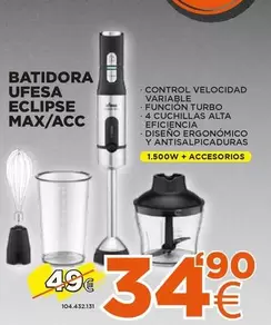 Oferta de Ufesa - Batidora  Eclinse Max/Acc por 34,9€ en Expert