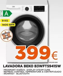 Oferta de Beko - Lavadora B3WFT59415W por 399€ en Expert