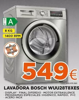 Oferta de Bosch - Lavadora WUU28T8XES por 549€ en Expert