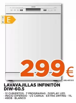 Oferta de Infiniton - Lavavajillas Diw-60.5 por 299€ en Expert