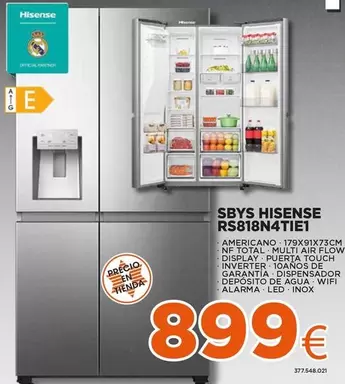 Oferta de Hisense - SBYS RS818N4TIE1- Affetacionado Inverter por 899€ en Expert