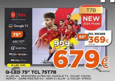 Oferta de TCL - Q-led 75 75t7b por 679€ en Expert