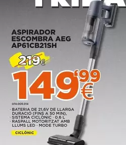 Oferta de AEG - Aspirador Escombra  Ap61cb21sh por 149,99€ en Expert