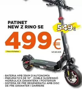 Oferta de Sistema - Patinet New Z Rino Se por 499€ en Expert