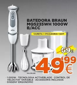 Oferta de Braun - Batedora Mq5235wh 1000w por 49,99€ en Expert