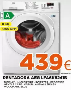 Oferta de AEG - Rentadora Lfa6k8241b por 439€ en Expert