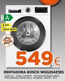 Oferta de Bosch - Rentadora Wgg254zles por 549€ en Expert