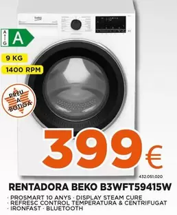 Oferta de Beko - Rentadora B3WFT59415W por 399€ en Expert