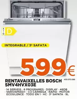 Oferta de Bosch - Rentavaixelles Smv4hvx03e por 599€ en Expert