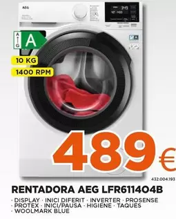 Oferta de AEG - Rentadora Lfr611404b por 489€ en Expert