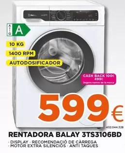 Oferta de Balay - Rentadora 3TS3106BD por 599€ en Expert