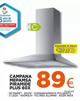 Oferta de Aro - campana mepamsa piramide plus 60X por 89€ en Expert