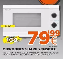 Oferta de Sharp - Microones YCMS01EC por 79,99€ en Expert