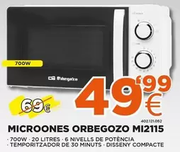 Oferta de Orbegozo - Microones Mi2115 por 49,99€ en Expert