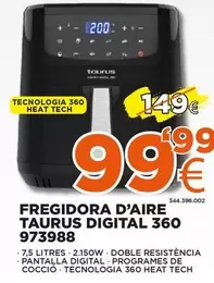 Oferta de Taurus - Fregidora D'aire Digital 360 973988 por 99,99€ en Expert