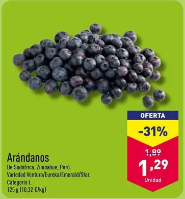 Oferta de Arándanos  por 1,29€ en ALDI