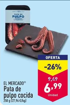 Oferta de El Mercado - Pata De Pulpo Cocida por 6,99€ en ALDI