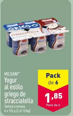 Oferta de Milsani - Yogur Al Estilo Griego De Stracciatella en ALDI