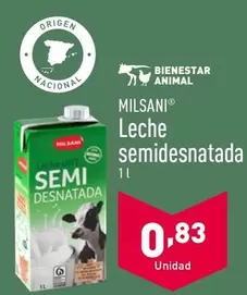 Oferta de Milsani - Leche Semidesnatada por 0,83€ en ALDI