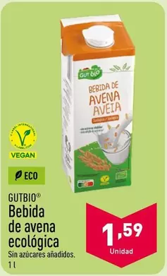 Oferta de Gutbio - Bebida De Avena Ecológica  por 1,59€ en ALDI