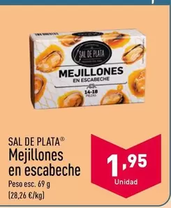 Oferta de Sal De Plata - Mejillones En Escabeche por 1,95€ en ALDI