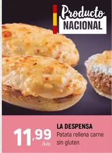 Oferta de La Despensa - Patata Rellena Carne Sin Gluten por 11,99€ en Coviran