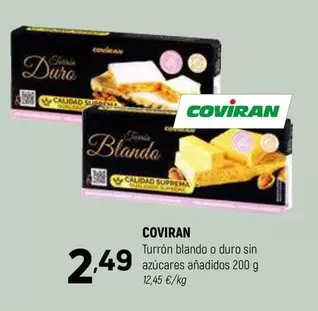 Oferta de Coviran - Turrón Blando O Duro Sin Azúcares Añadidos por 2,49€ en Coviran