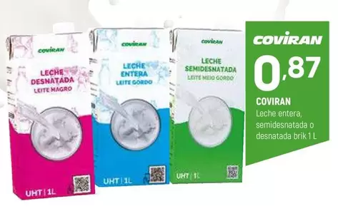 Oferta de Coviran - Leche Entera Semidesnatada O Desnatada por 0,87€ en Coviran