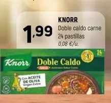 Oferta de Knorr - Doble Caldo Carne por 1,99€ en Coviran