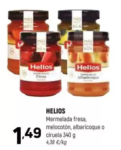 Oferta de Helios - Mermelada Fresa, Melocotón, Albaricoque O Ciruela por 1,49€ en Coviran