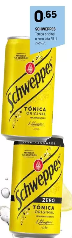 Oferta de Schweppes - Tonica Original O Zero por 0,65€ en Coviran