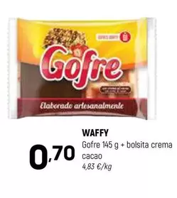 Oferta de Waffy - Gofre + Bolsita Crema Cacao por 0,7€ en Coviran