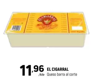 Oferta de El Cigarral - Queso Barra Al Corte por 11,96€ en Coviran