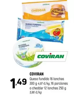 Oferta de Coviran - Queso Fundido 16 Lonchas O Cheddar 12 Lonchas por 1,49€ en Coviran