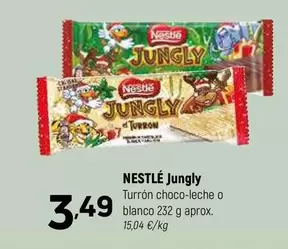 Oferta de Nestlé - Jungly Turrón Choco-Leche O Blanco por 3,49€ en Coviran