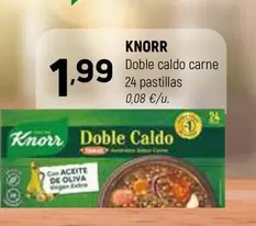 Oferta de Knorr - Doble Caldo Carne por 1,99€ en Coviran