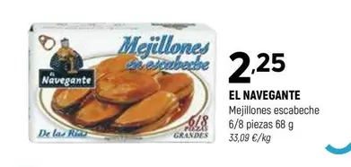 Oferta de El Navegante - Mejillones Escabeche por 2,25€ en Coviran