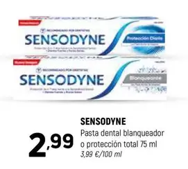 Oferta de Sensodyne - Pasta Dental Blanqueador O Proteccion Total por 2,99€ en Coviran