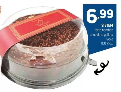 Oferta de Sietem - Tarta Bombon Chocolate Galleta por 6,99€ en Coviran